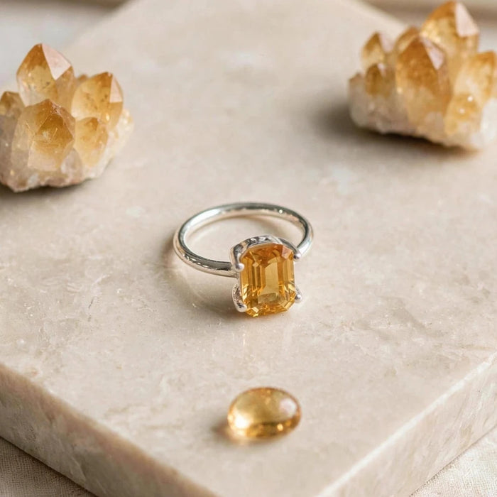 Citrine Sterling Silver Ring CJ33
