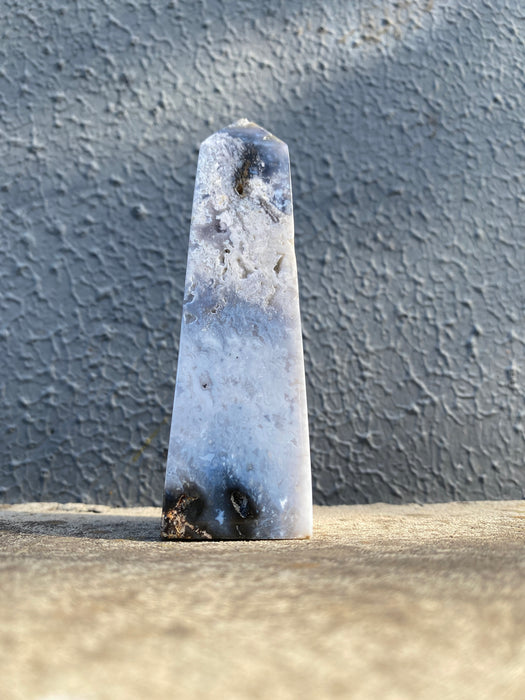 Blue Plume Agate Tower PA04