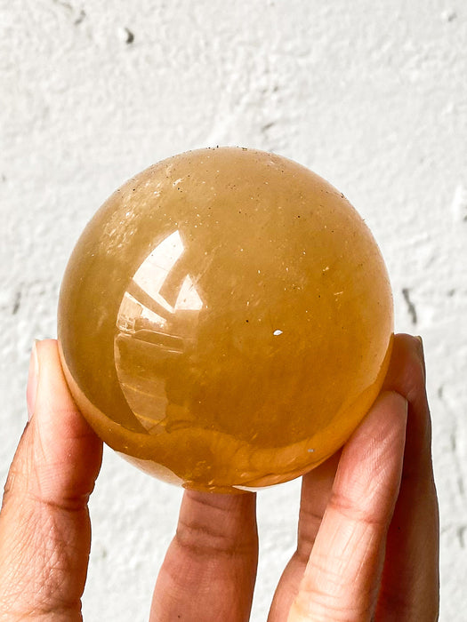 Honey Calcite Sphere HC15