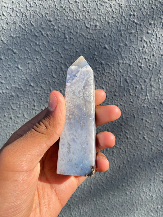 Blue Plume Agate Tower PA04