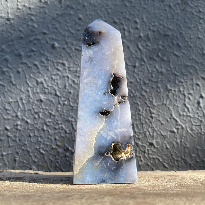 Blue Plume Agate Tower PA05