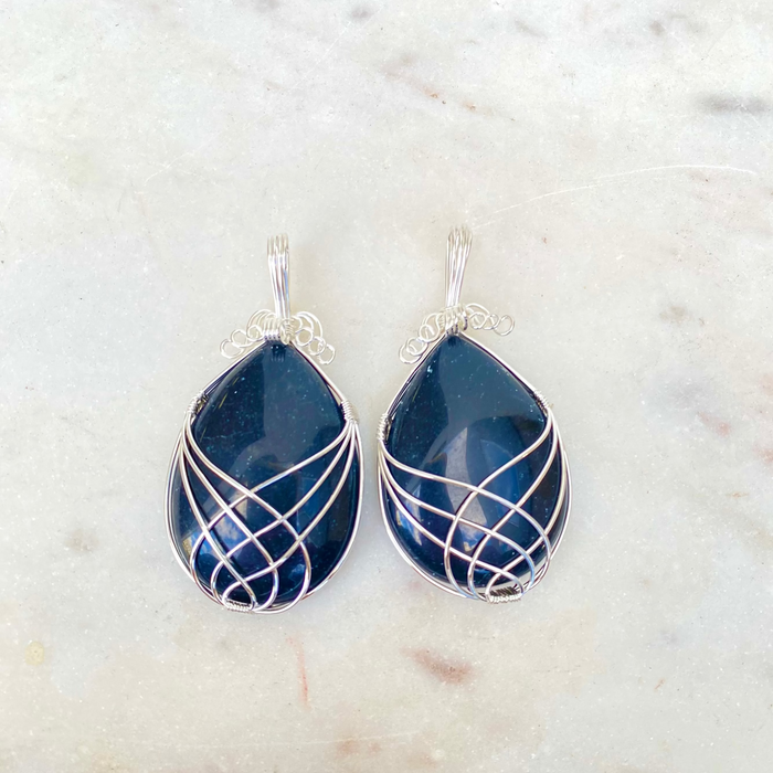 Black Tourmaline Wire wrap pendant style 1