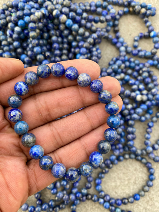 Lapis Lazuli Bead Bracelet 8mm