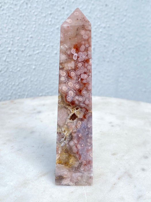 Flower Agate Crystal Tower