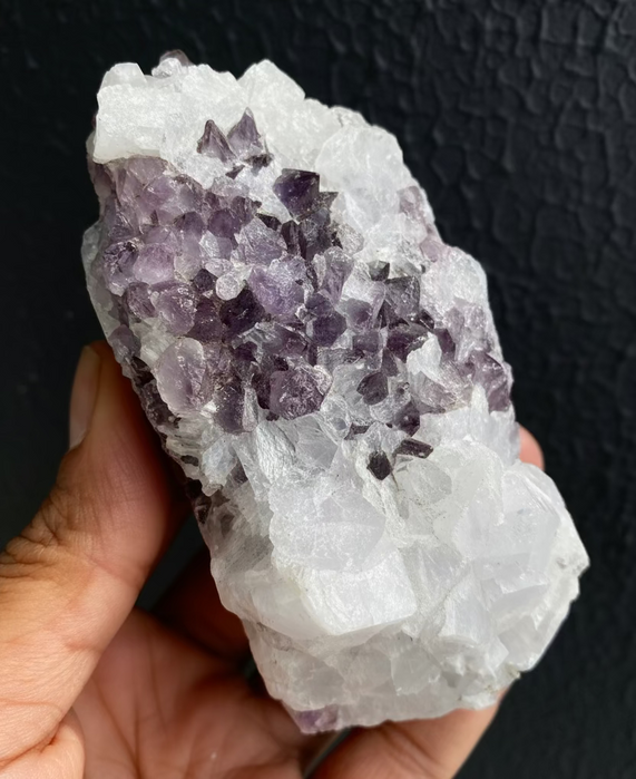 Apophyllite on Amethyst Quartz 01 *Rare
