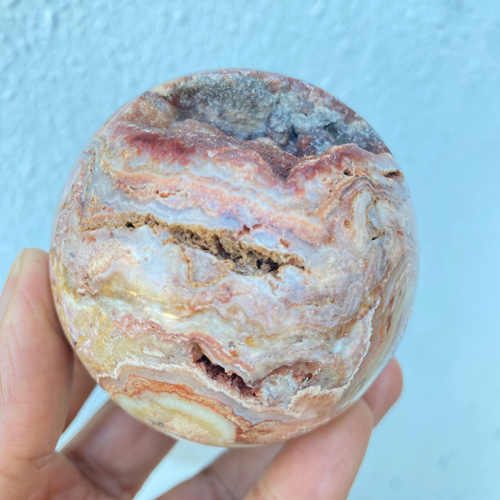Pink Crazy Lace Agate Sphere PS5