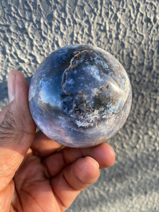 Blue Plume Agate Sphere PS05