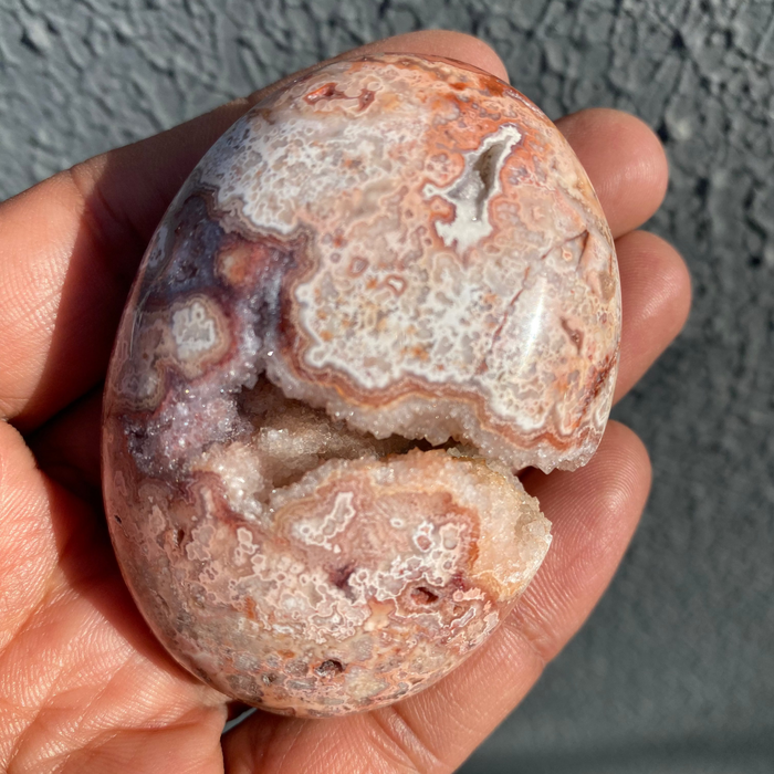 Pink Crazy Lace Agate Palmstone CP04