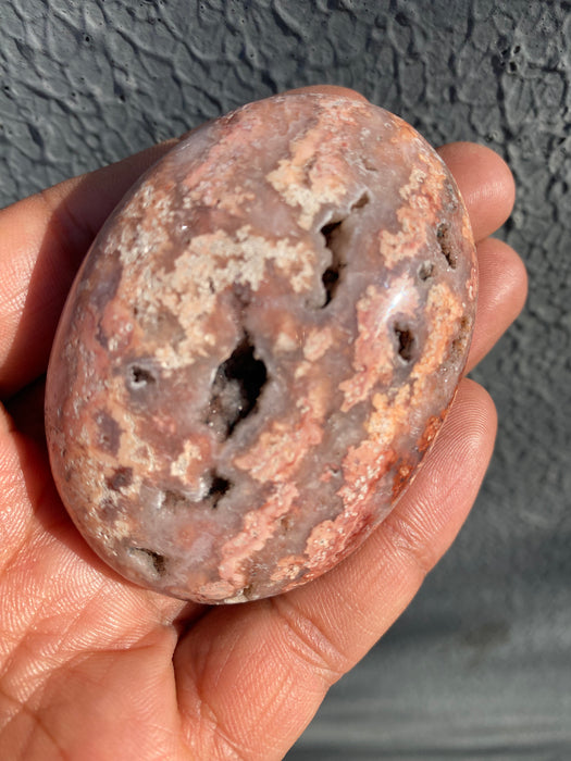 Pink Crazy Lace Agate Palmstone CP01