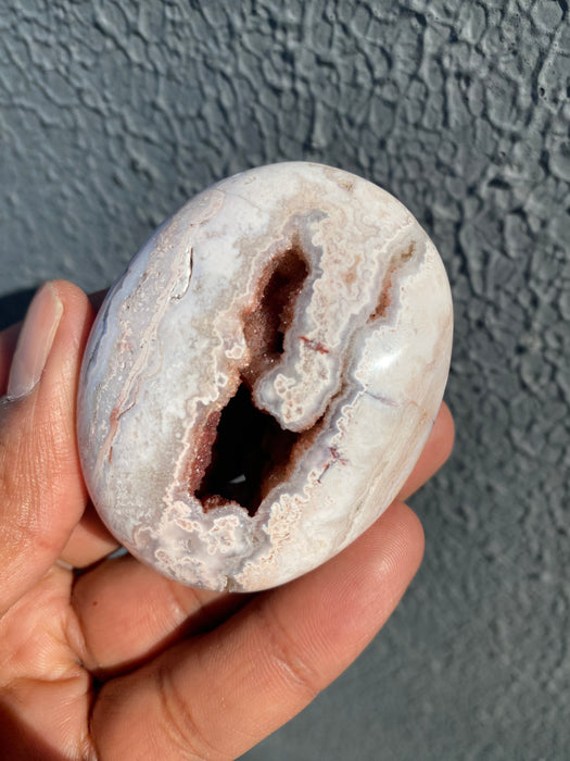 Pink Crazy Lace Agate Palmstone CP05