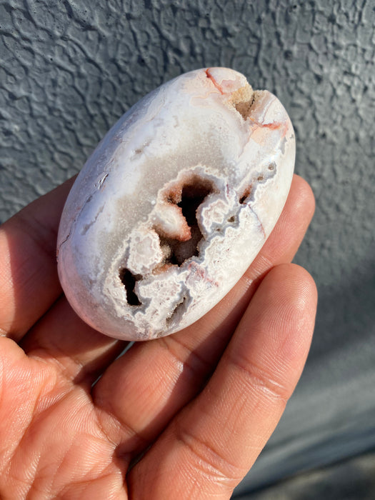 Pink Crazy Lace Agate Palmstone CP08