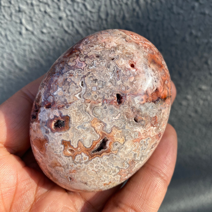 Pink Crazy Lace Agate Palmstone CP03