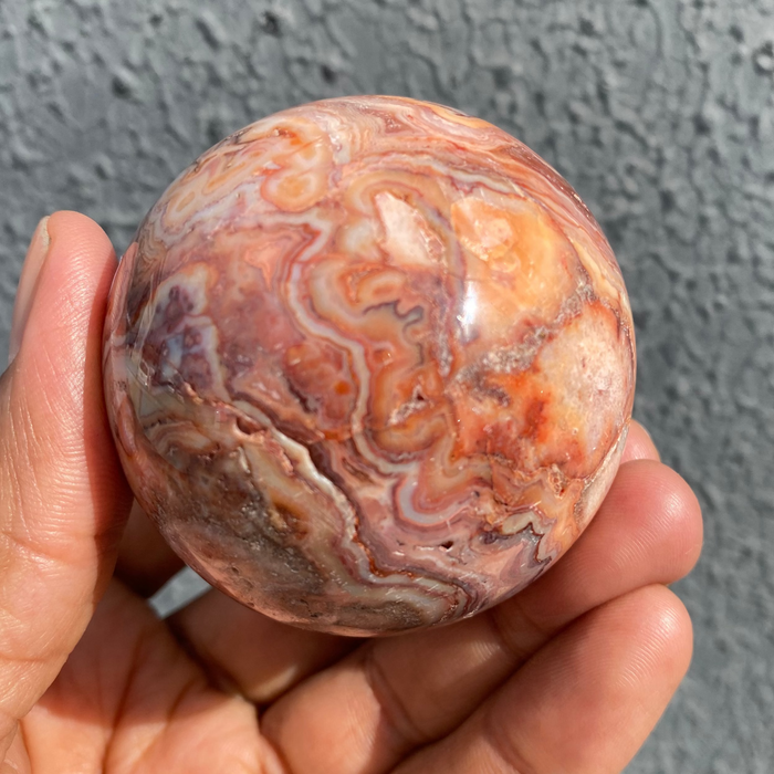 Pink Crazy Lace Agate Sphere CS07