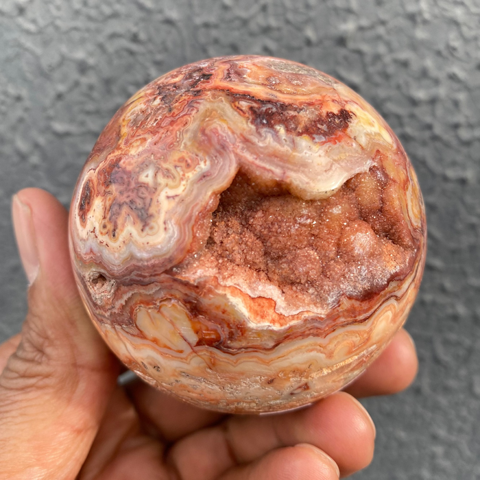 Pink Crazy Lace Agate Sphere CS05