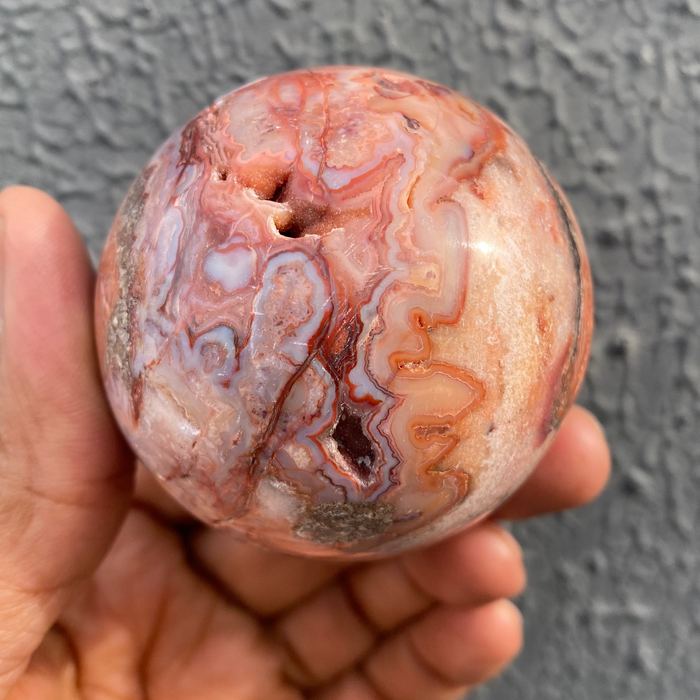 Pink Crazy Lace Agate Sphere CS02
