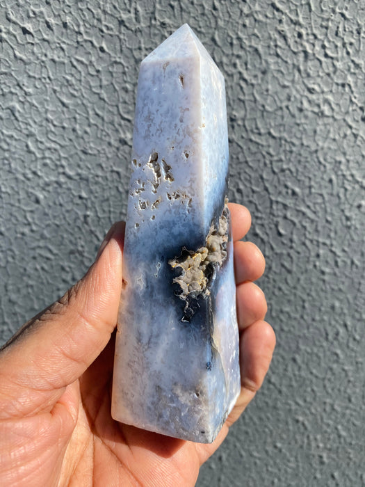 Blue Plume Agate Tower PA07