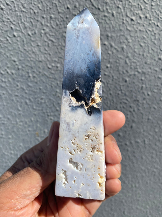 Blue Plume Agate Tower PA06