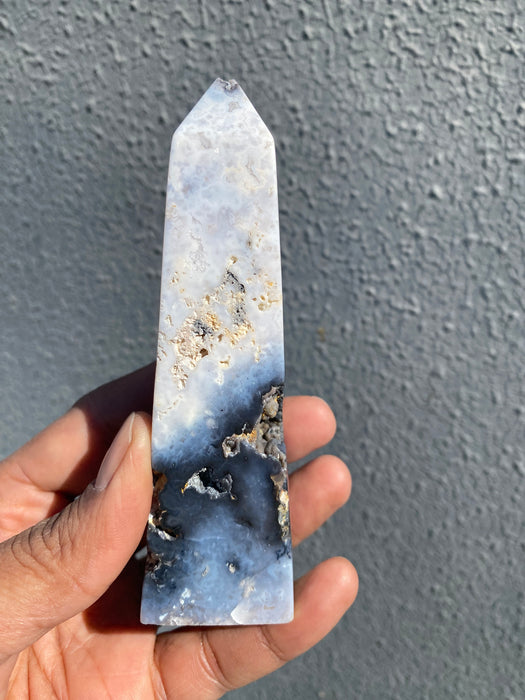 Blue Plume Agate Tower PA08