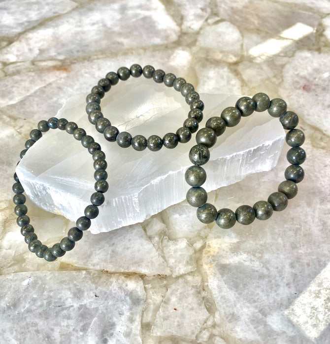 Pyrite Bead Bracelet without Gold Shine
