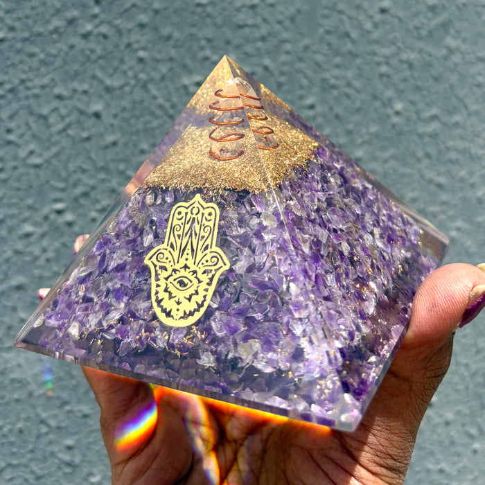 Orgonite Amethyst Pyramid 9x9 cm