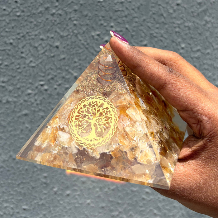 Orgonite Citrine Pyramid 9x9 cm