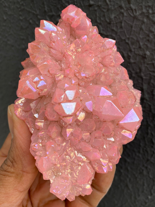 Pink Aura Quartz Cluster AQ01