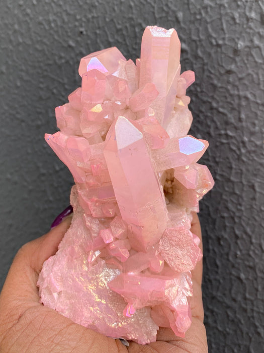 Pink Aura Quartz Cluster AQ02