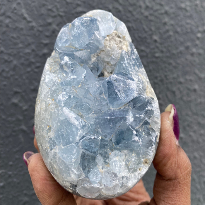 Celestite Cluster Egg CC7
