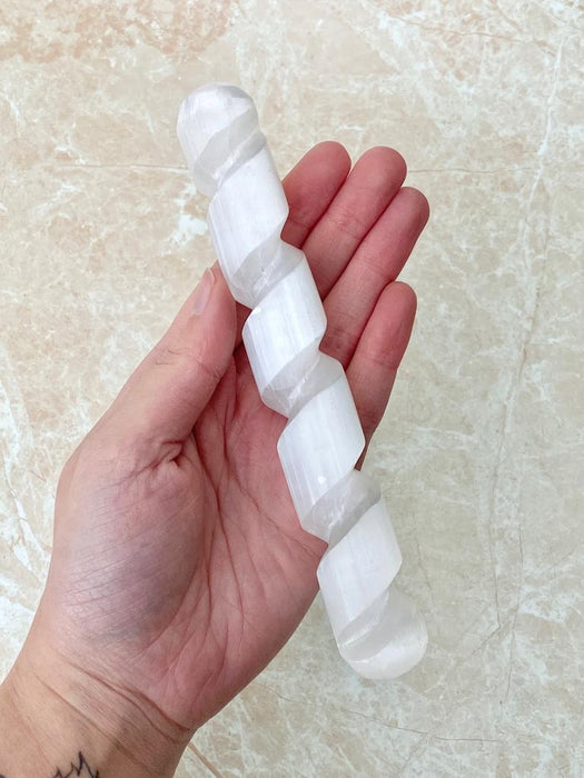 Selenite Full Spiral Massage Wand