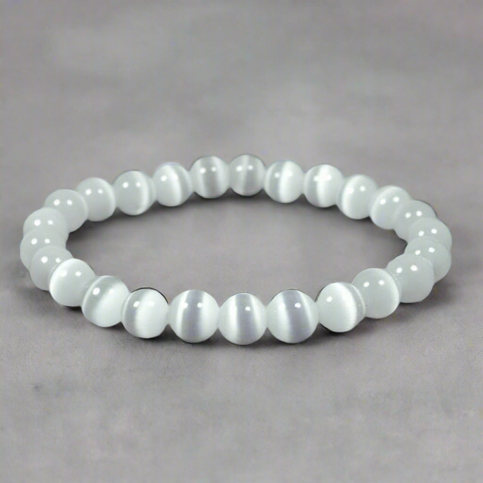Selenite Bead Bracelet 6mm