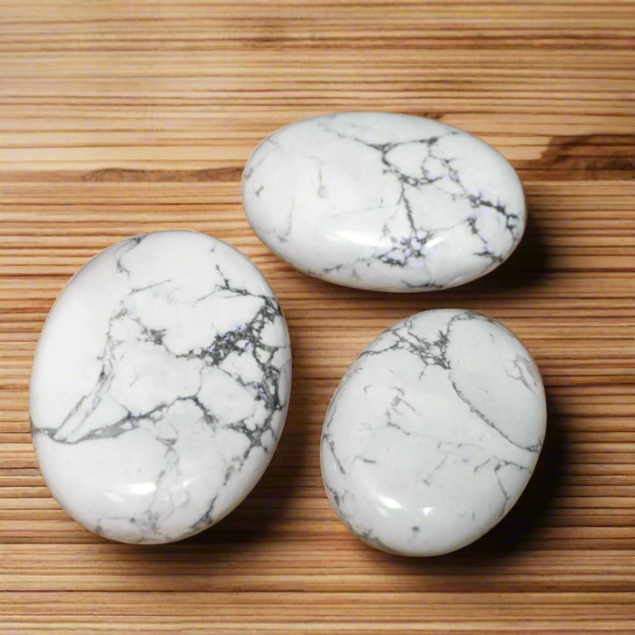 White Howlite Palmstone - Buy One One Free - BOGO
