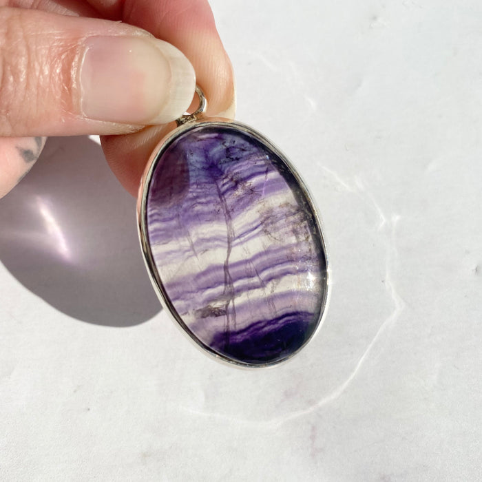 Fluorite Cabochon Oval Pendant FLP02