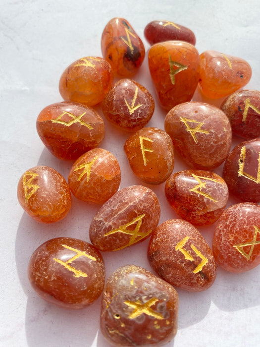 Carnelian Runes Set