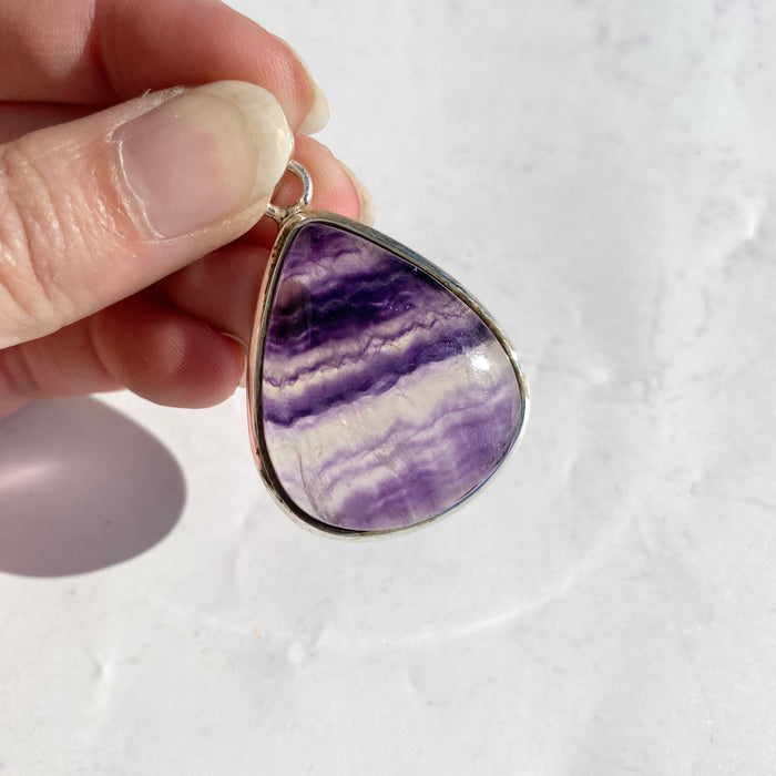 Fluorite Cabochon Teardrop Pendant FLP01