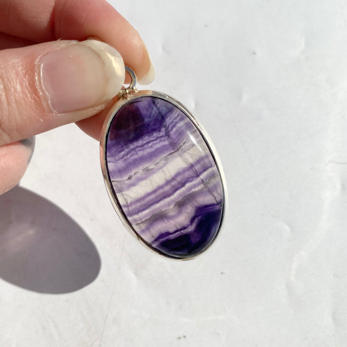 Fluorite Cabochon Oval Pendant FLP04