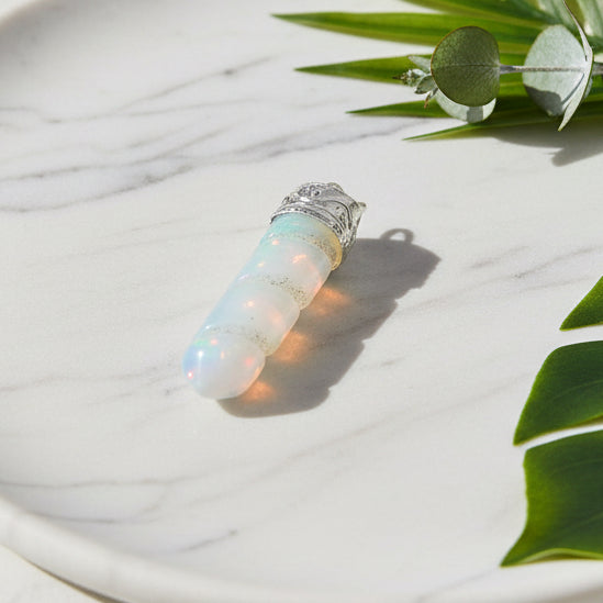 Opalite Spiral Carved Pendant