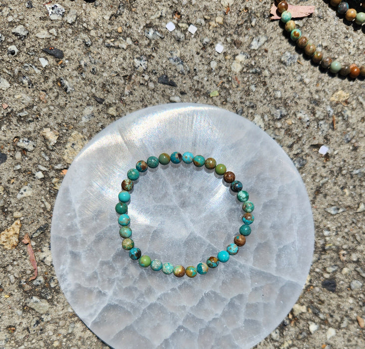Turquoise Bead Bracelet 6mm