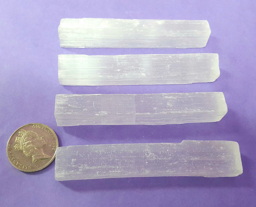 Selenite Natural small 4pc pack 10cm