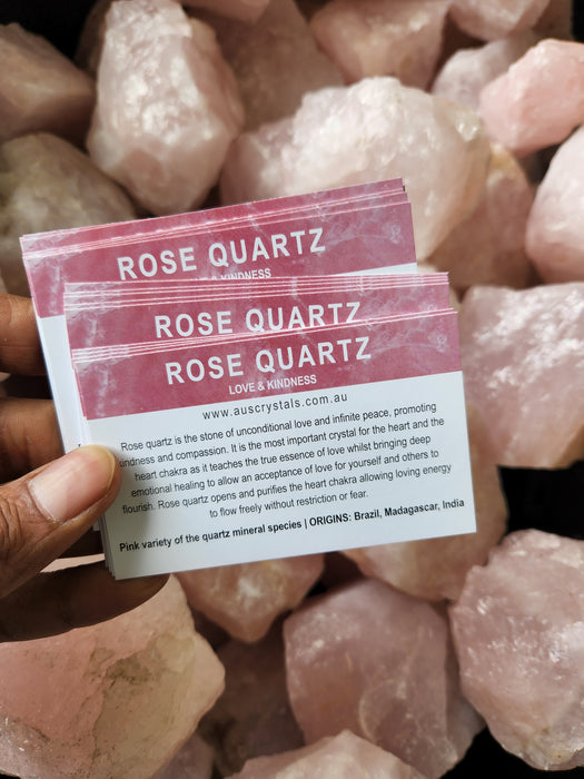 Rose Quartz Info Card 25pc pack