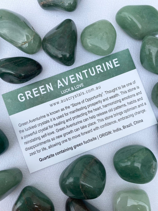 Green Aventurine Info Card 25pc pack