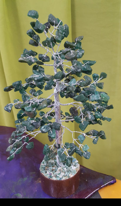 Green Aventurine Tree - Medium Silver