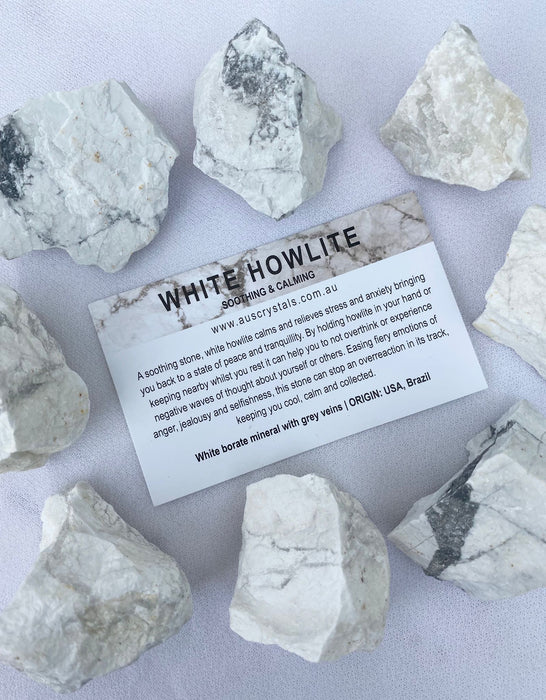 White Howlite Info Card 25pc pack