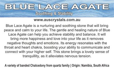 Blue Lace Agate Info Card 25pc pack