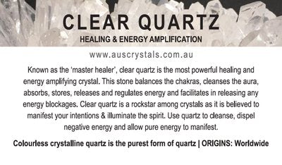 Clear Quartz Info Card 25pc pack