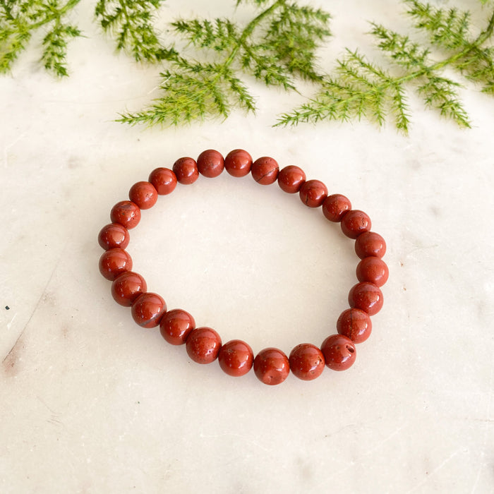 Red Jasper Bead Bracelet 8mm