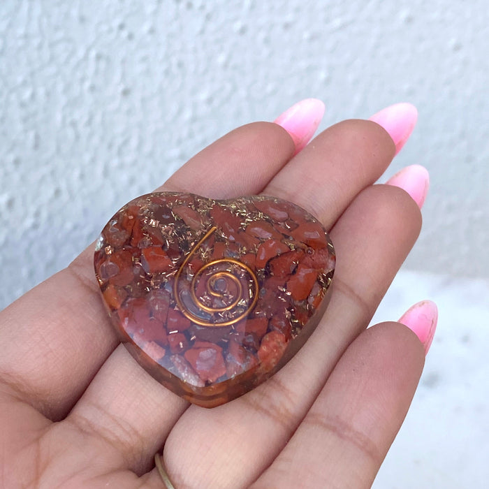 Orgonite Heart Small- Red Jasper