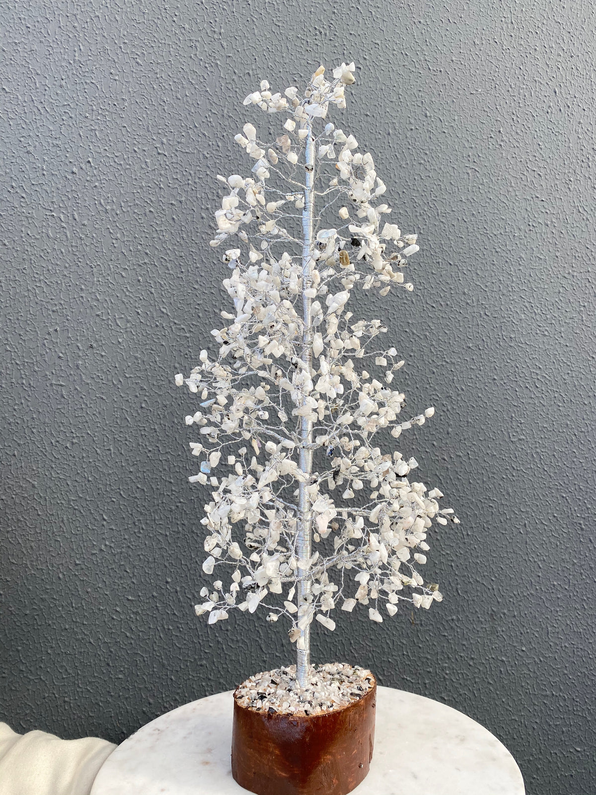 Rainbow Moonstone Tree - Large Silver — Aus Crystals