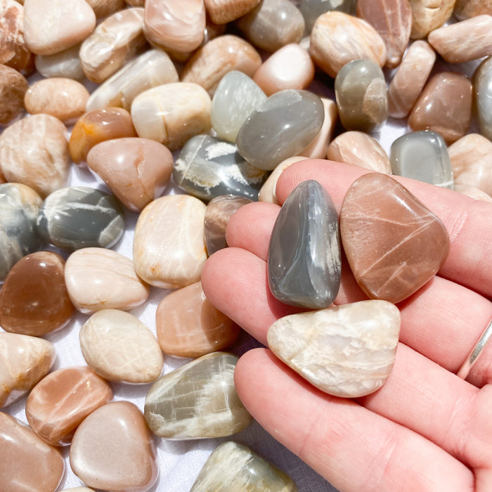 Peach Moonstone Tumbled Stones