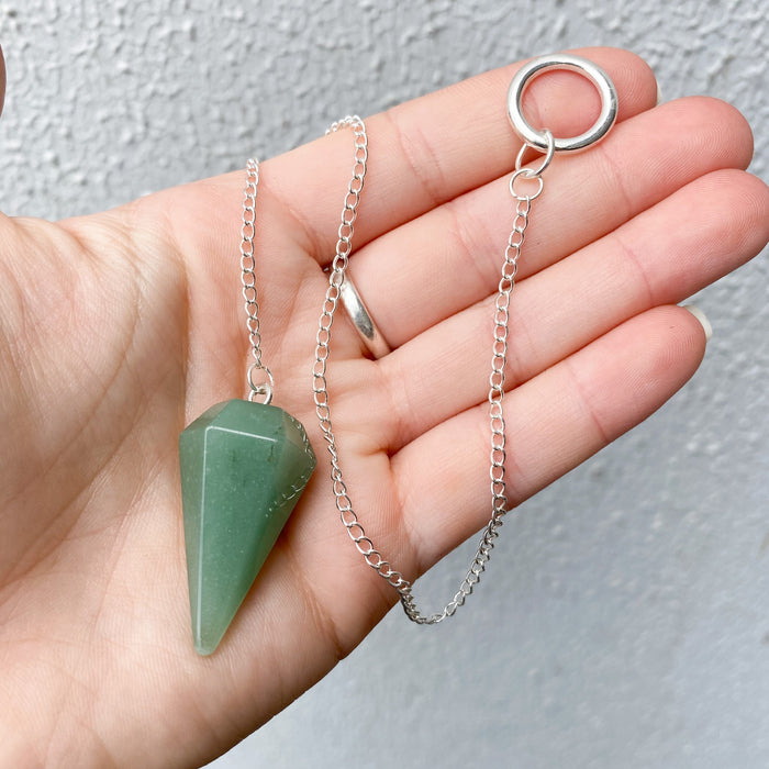 Green Aventurine Faceted Pendulum