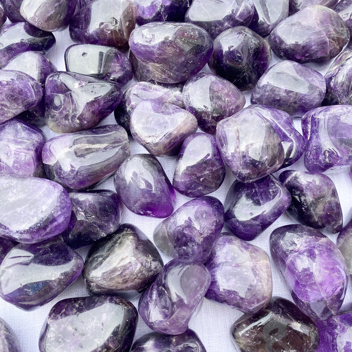 Chevron Amethyst Tumbled Stones